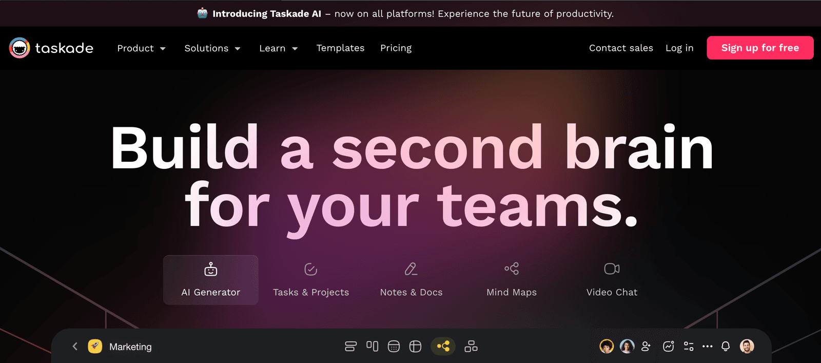Taskade website - insidr.ai ai tools
