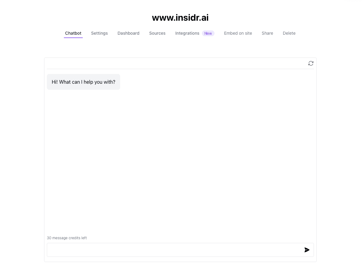 Build a chatbot- step 5 - insidr