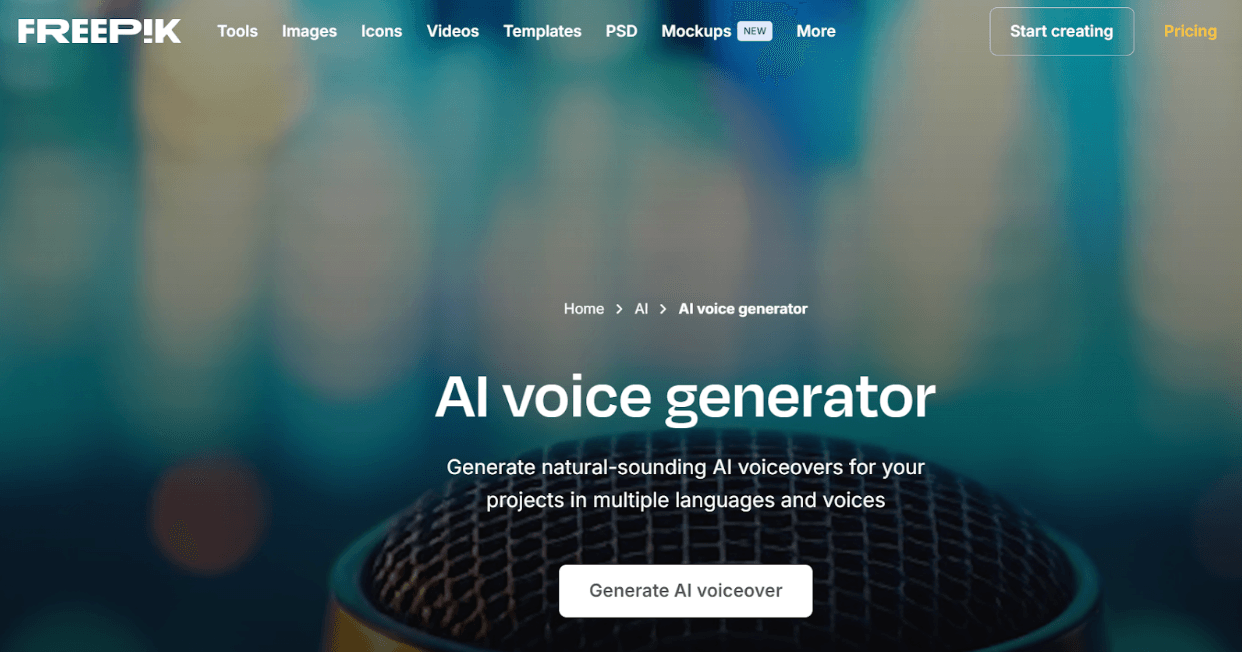freepik AI voice generator